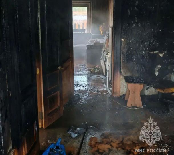 В Богородске на улице 1-я Рязанка молния сожгла частный дом